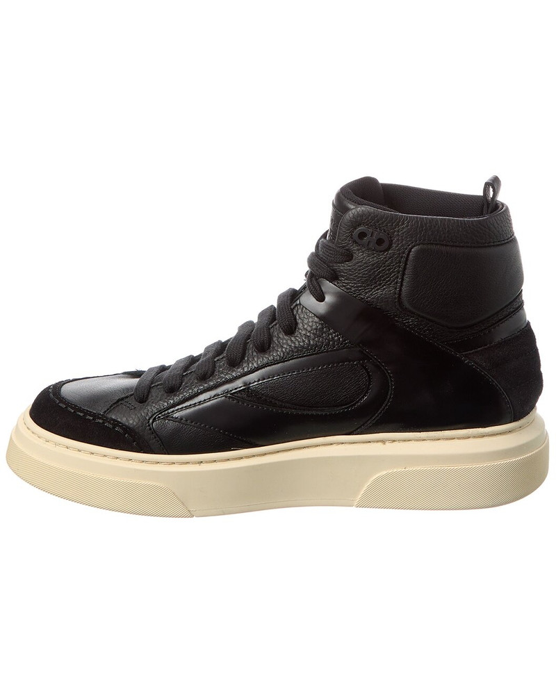 FERRAGAMO Ferragamo Leather High-Top Sneaker outlook