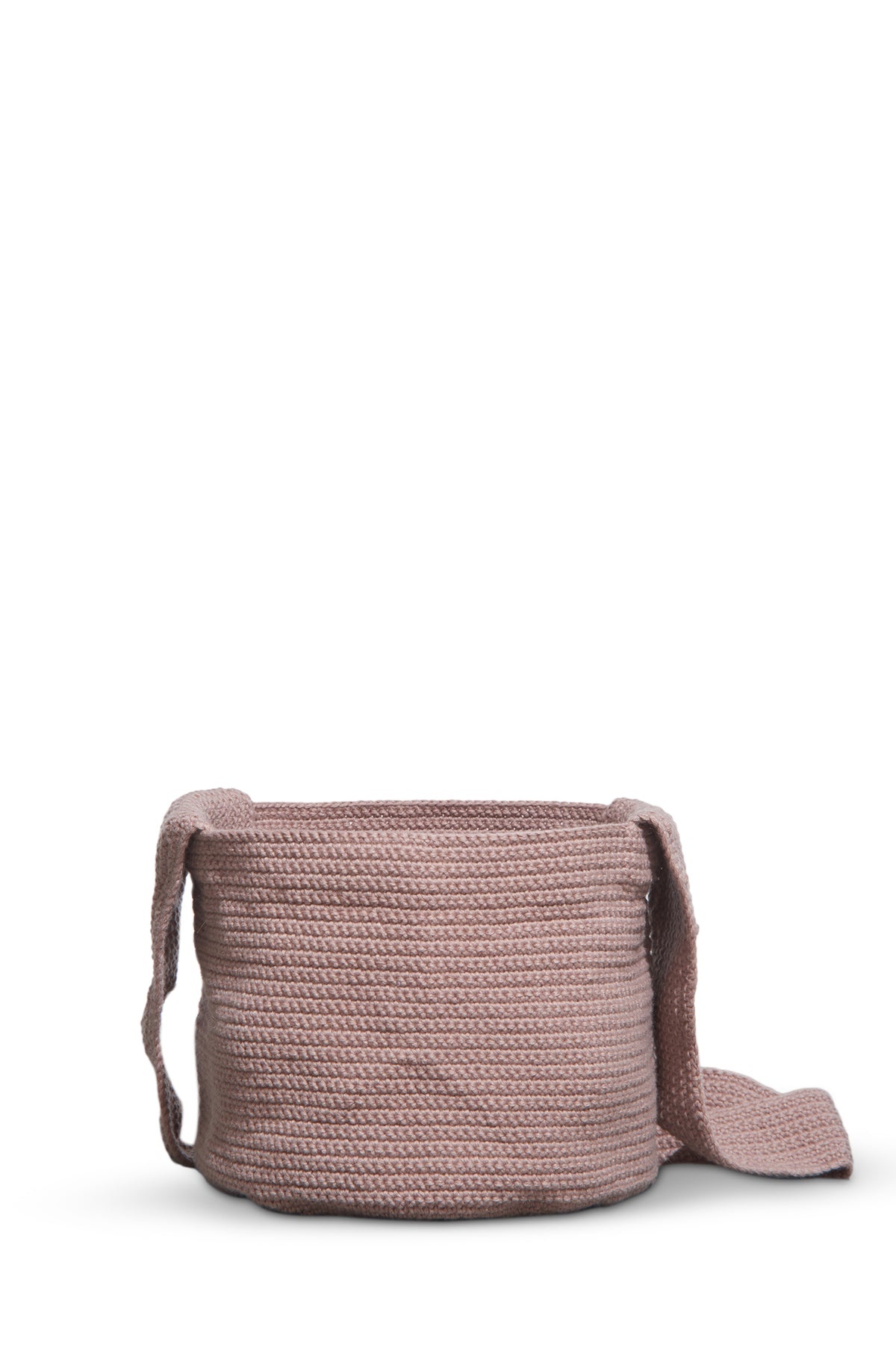 Crossover Knit Bag in Nude Cashmere - 4