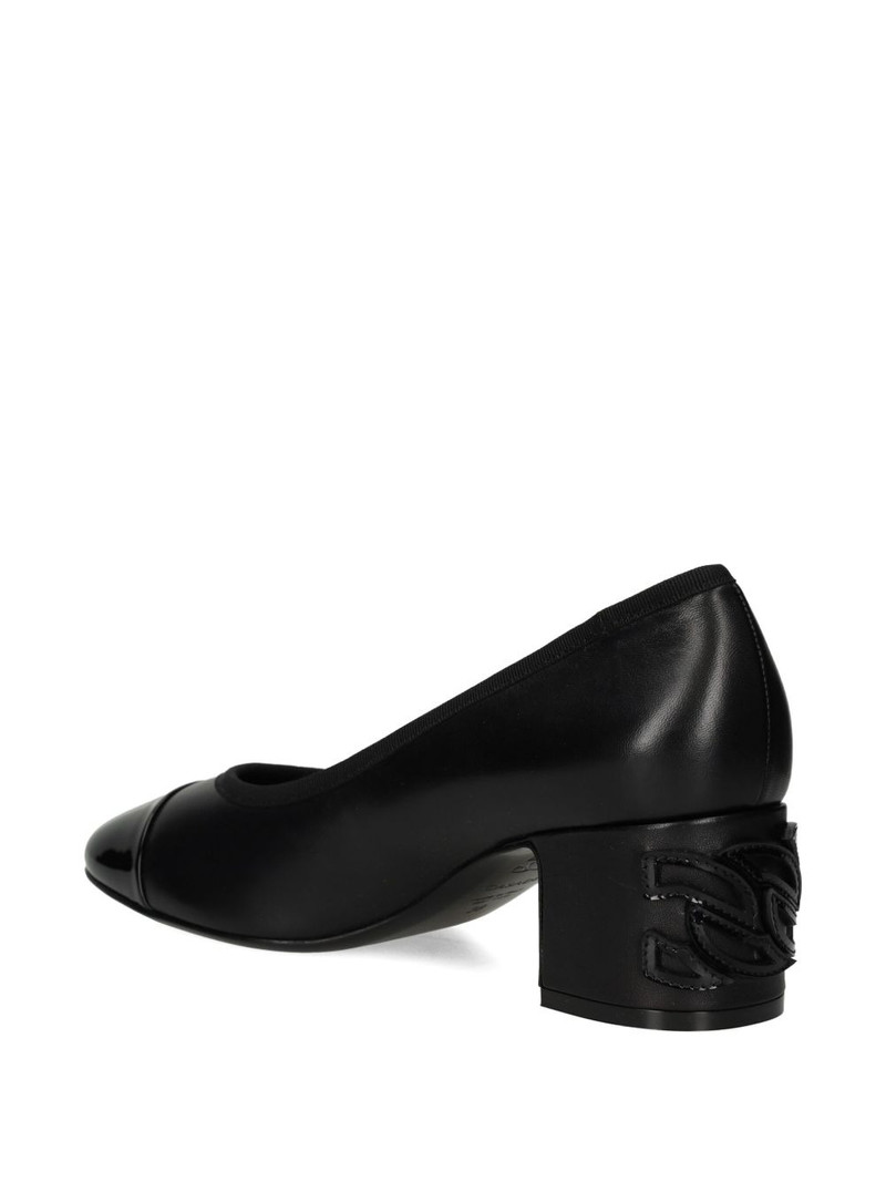 55mm block-heel cap-toe pumps 4