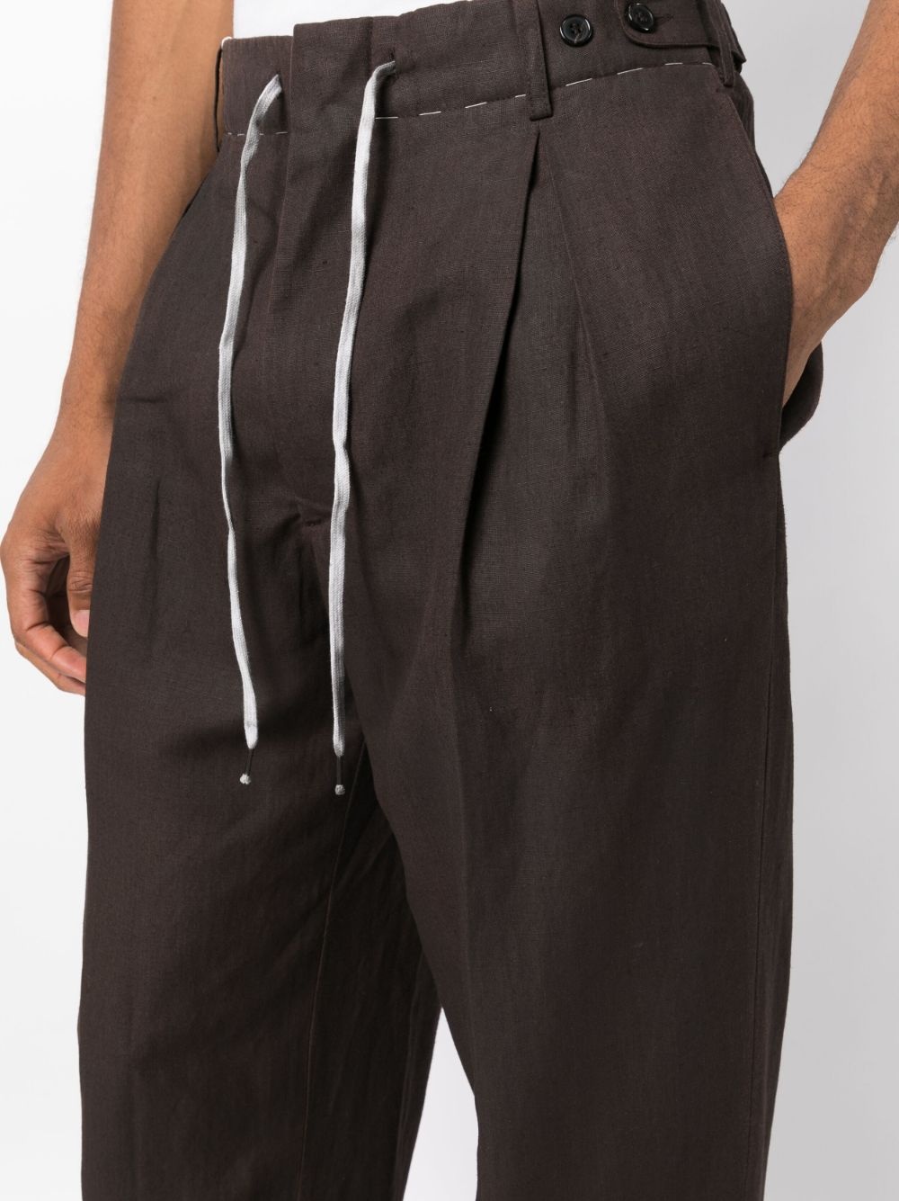 drawstring straight-leg trousers - 5