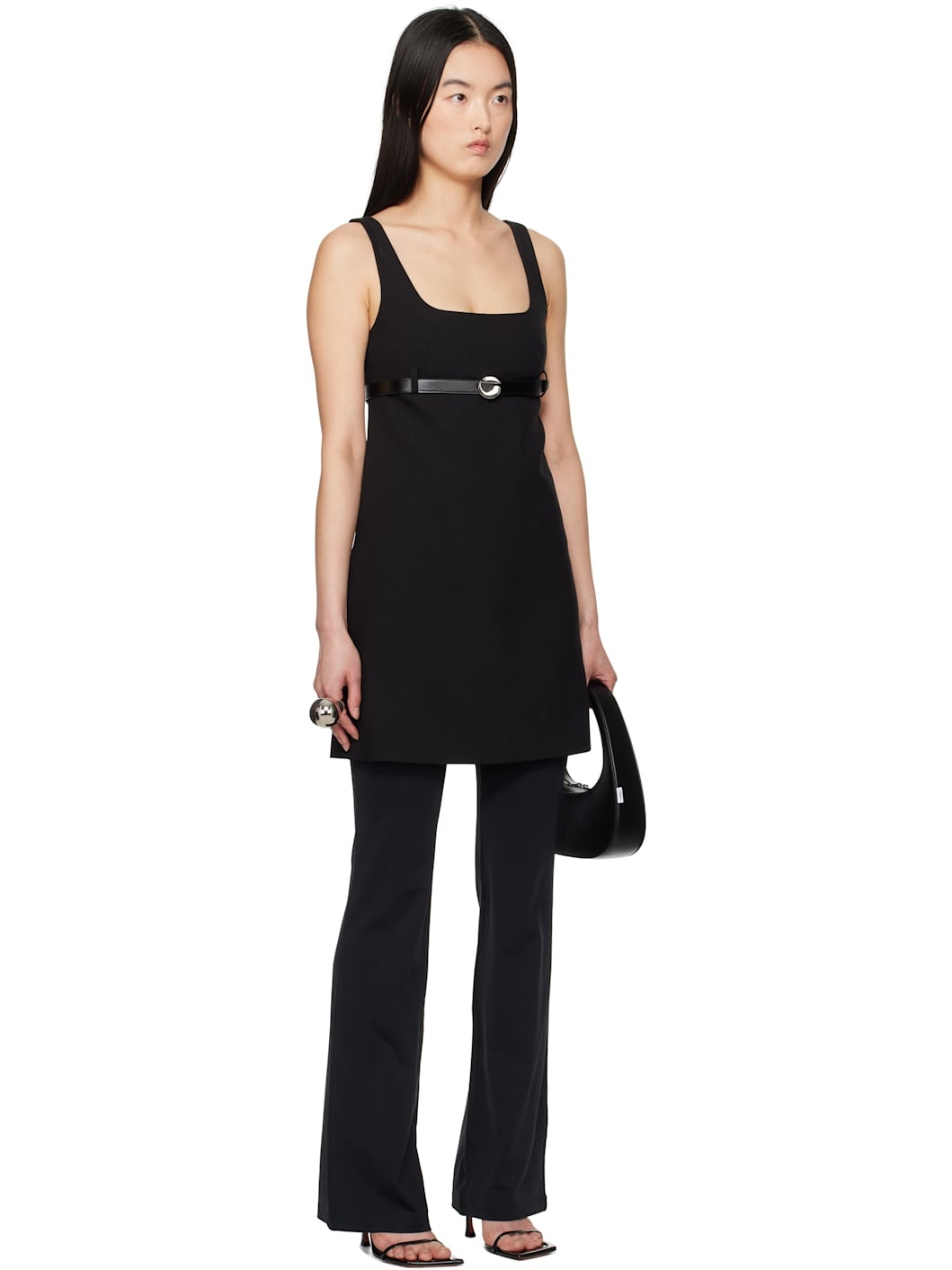 Black Belted Tailored Minidress - 2
