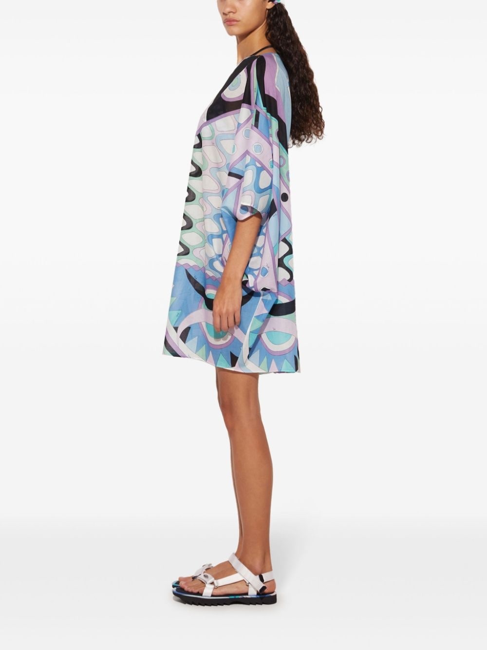 Vivara-print kaftan minidress - 3
