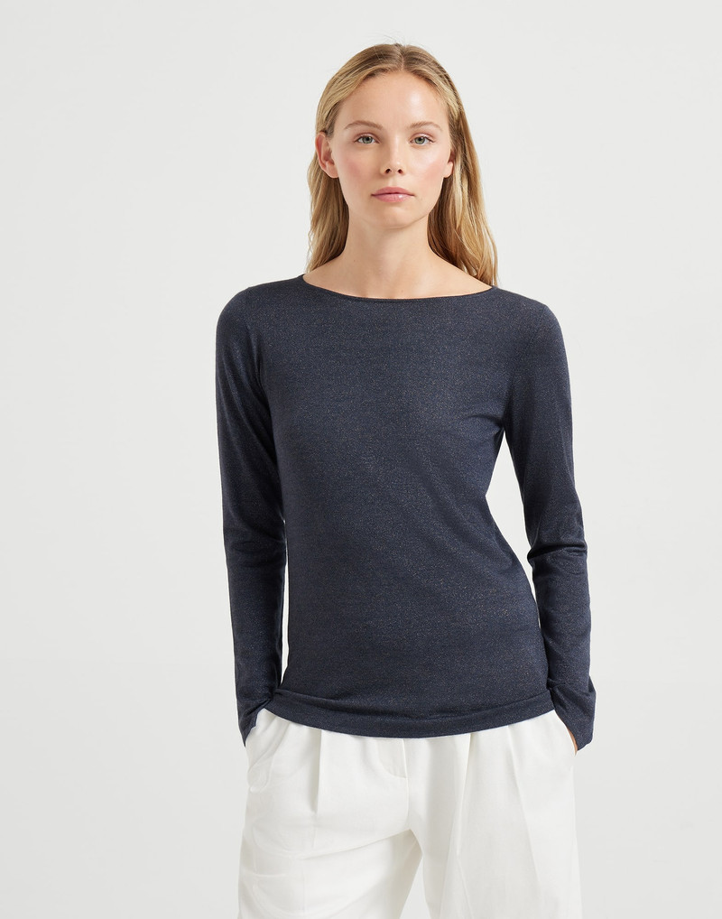 Cashmere and silk sparkling lightweight sweater 1