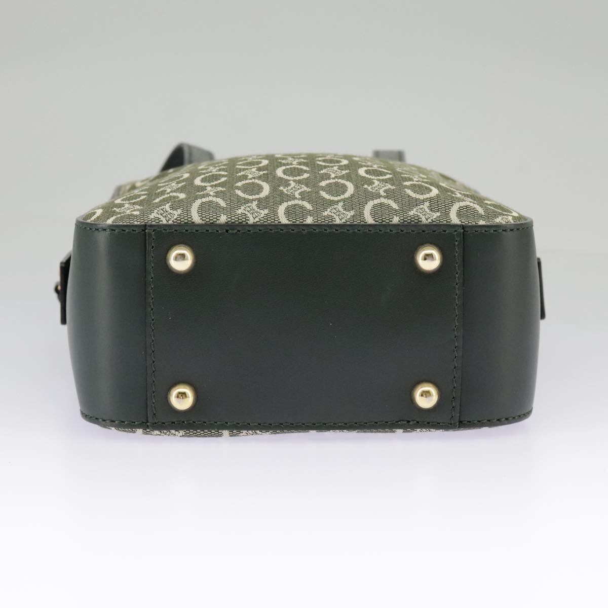CELINE C Macadam Canvas Hand Bag Gray Gold - 5