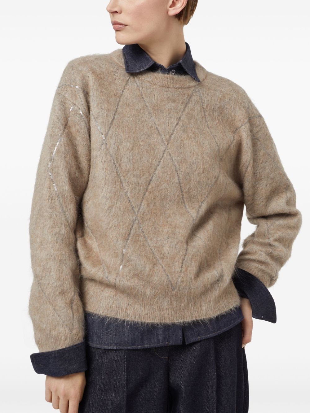 Wool crewneck sweater - 2