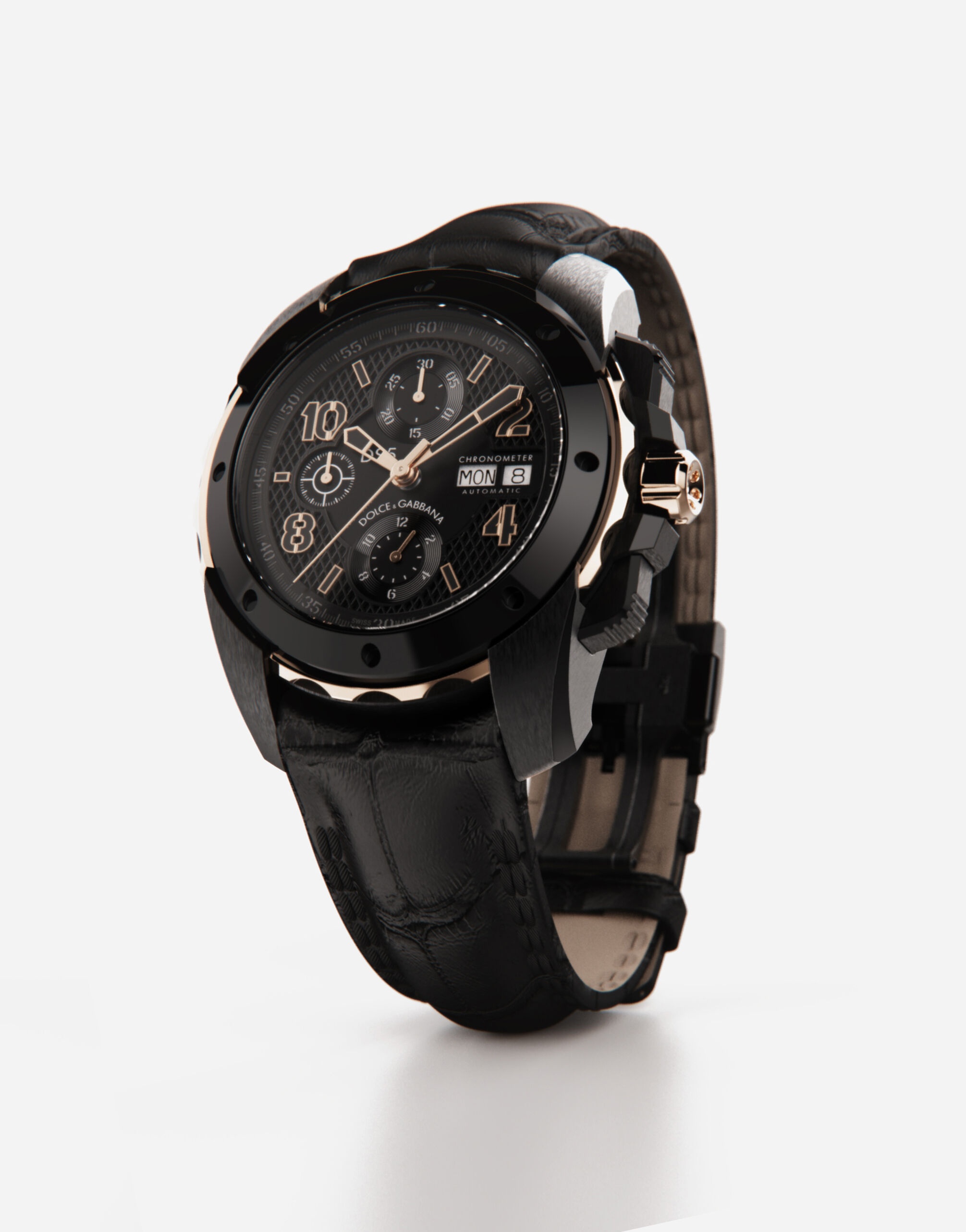 DS5 watch in red gold and steel with pvd coating - 4
