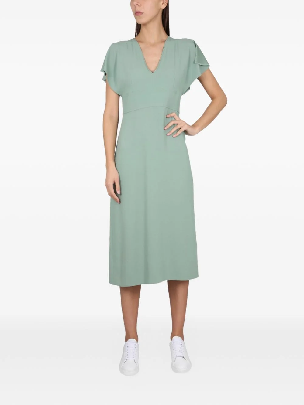 V-neck midi dress - 1