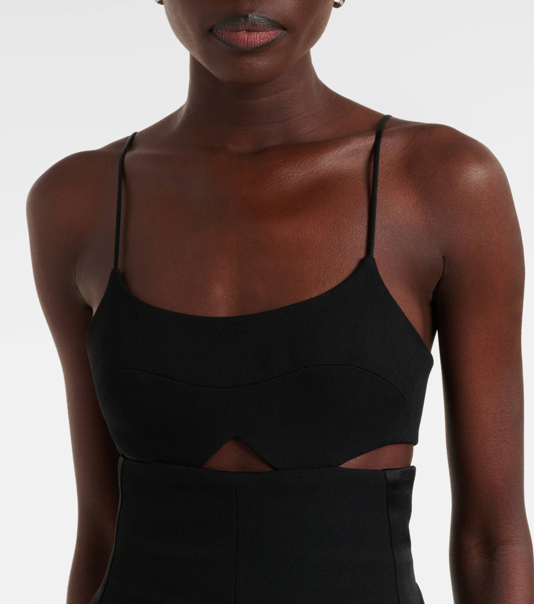 Cami cutout crêpe satin jumpsuit - 4