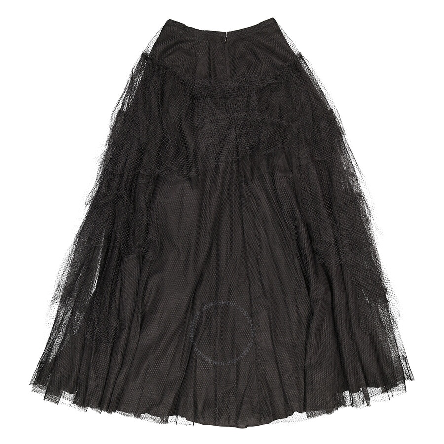 Burberry Ladies Skirts Runway Black Tulle Tiered Skirt - 6