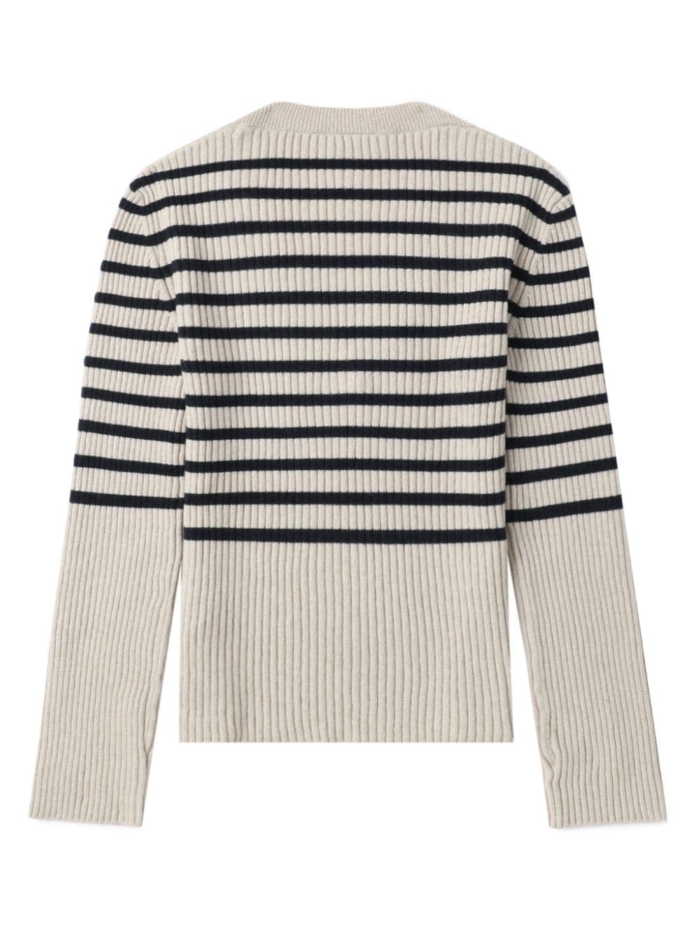 striped ribbed-knit jumper - 6