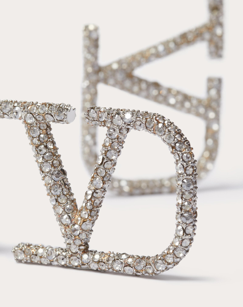 Valentino VLOGO SIGNATURE EARRINGS IN METAL AND SWAROVSKI® CRYSTALS. outlook