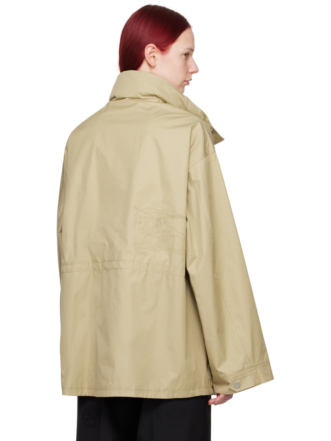Beige Check Hood Jacket - 3