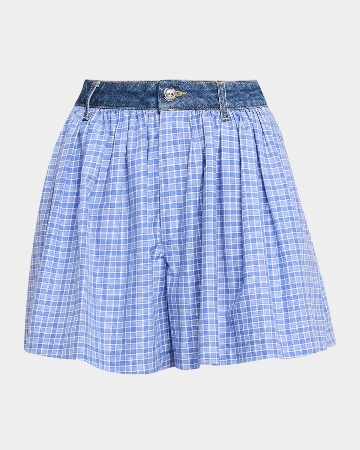Madalyn Wide-Leg Gingham Shorts - 1