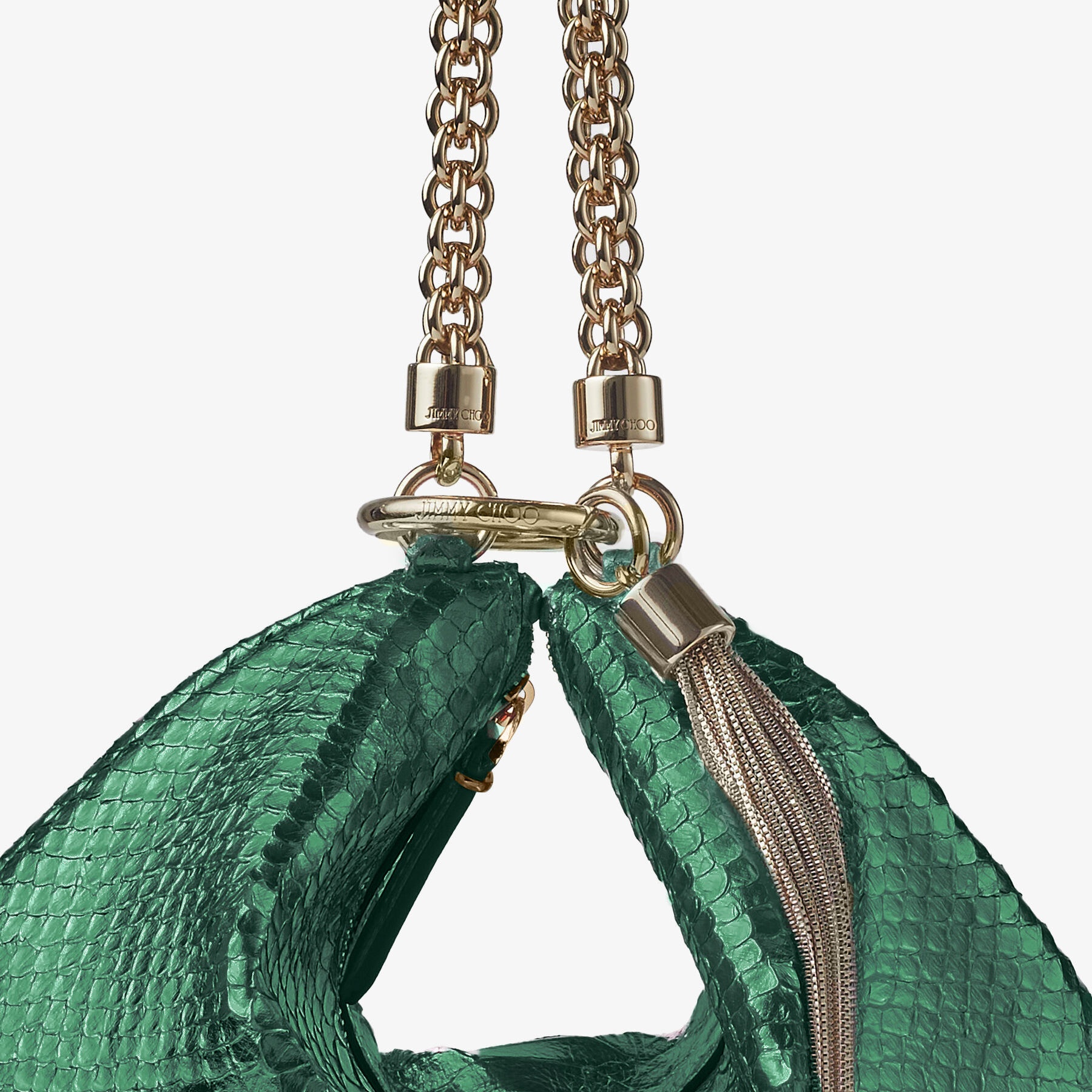 Callie
Dark Green Metallic Snake Printed Leather Clutch Bag - 2