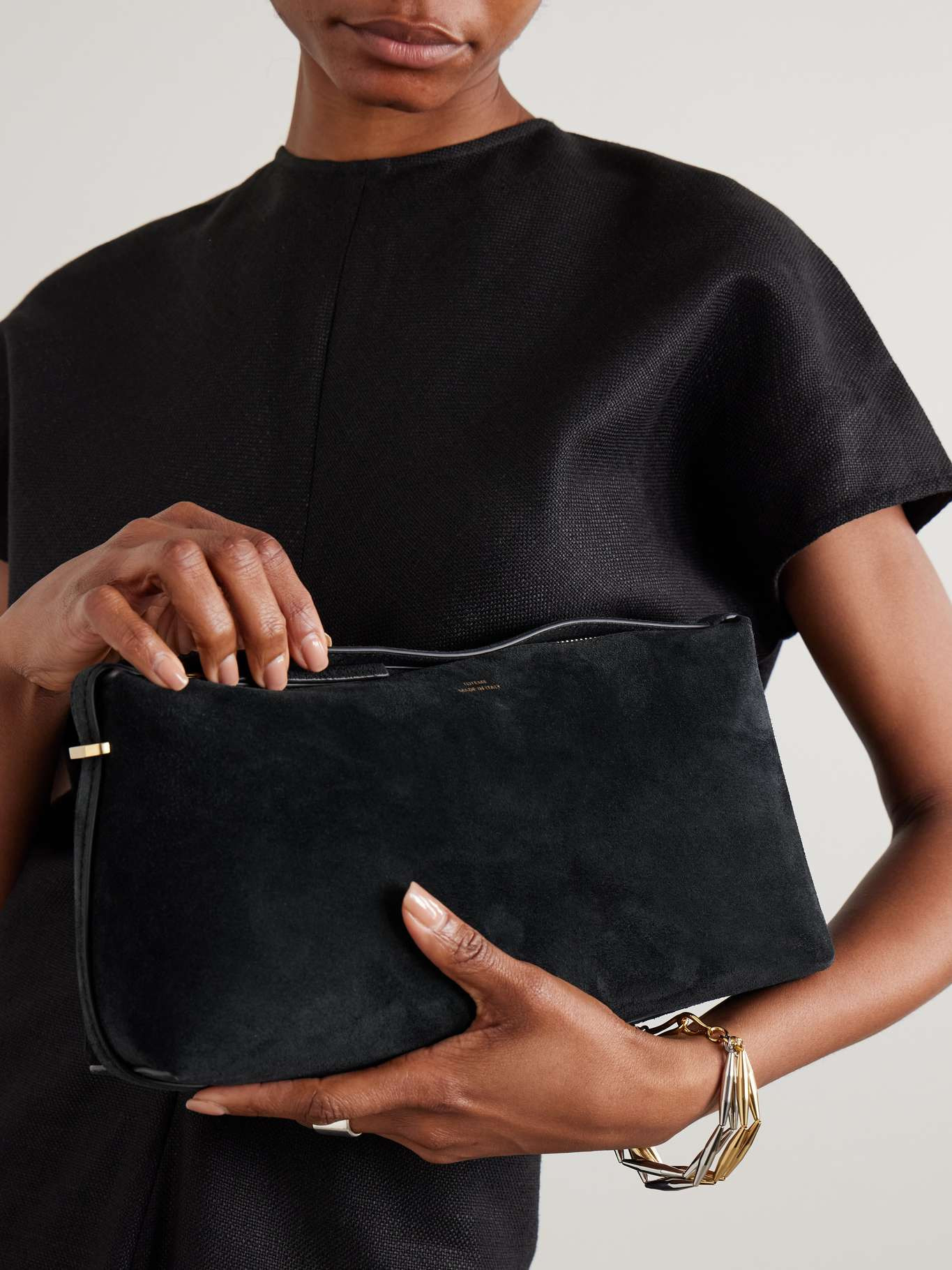 Scoop suede clutch Black - 2
