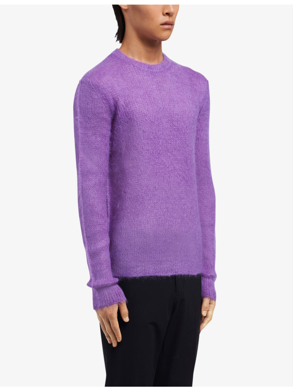 Brand-badge crewneck mohair-blend sweatshirt - 4