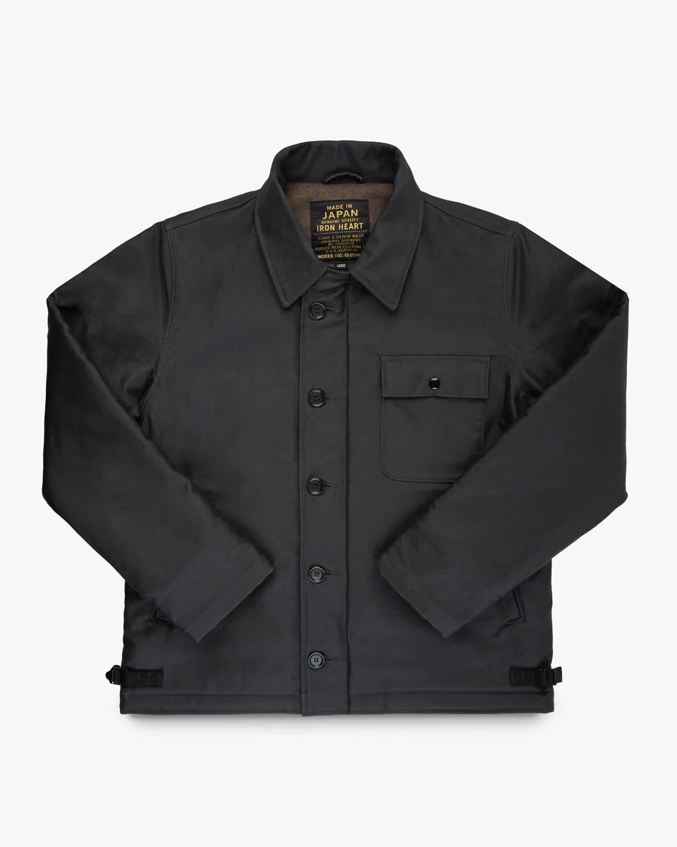 OILED WHIPCORD A2 DECK JACKET - BLACK - 1