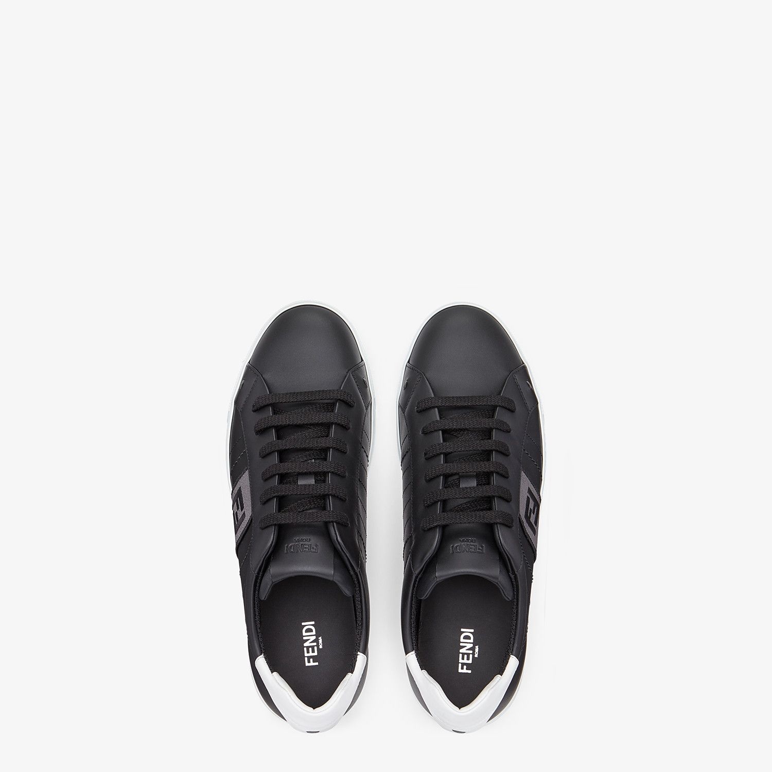 Black leather low-tops - 4