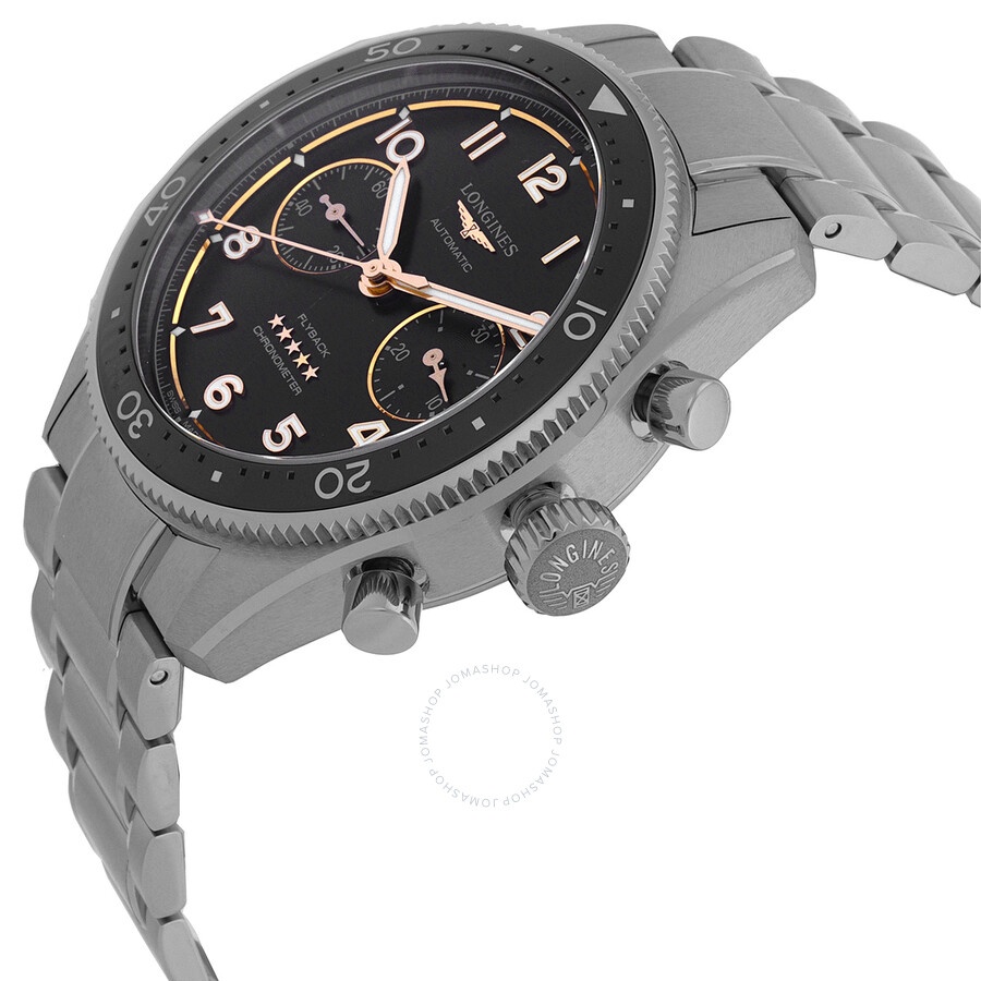Longines Spirit Flyback Chronograph Automatic Black Dial Men's Watch L3.821.4.53.6 - 2