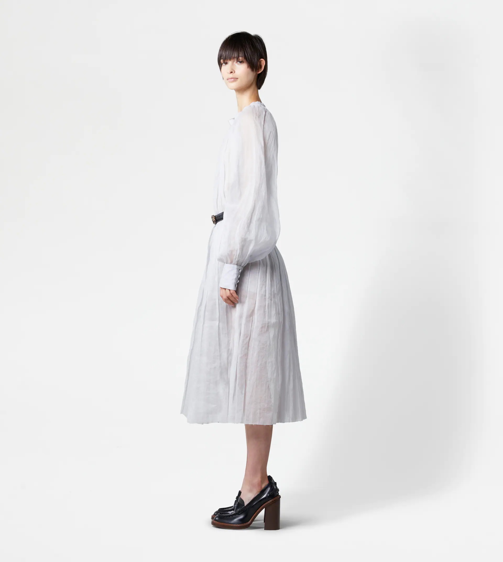 BLOUSE IN ORGANZA - WHITE - 4