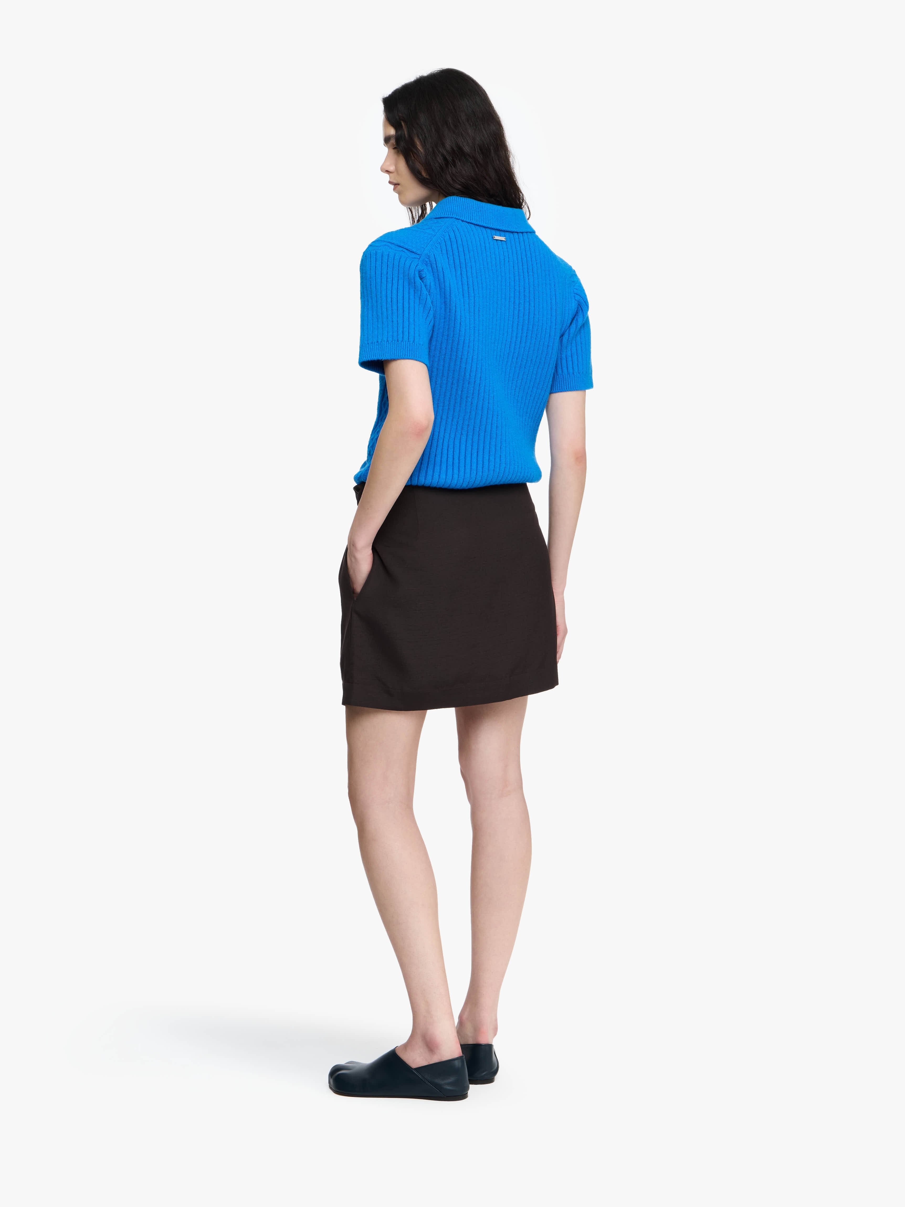 LEATHER TAB MINI SKIRT - 3