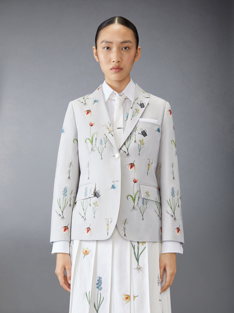 Thom Browne CLASSIC COTTON LINEN BOTANICAL FLOWER SPORT COAT outlook