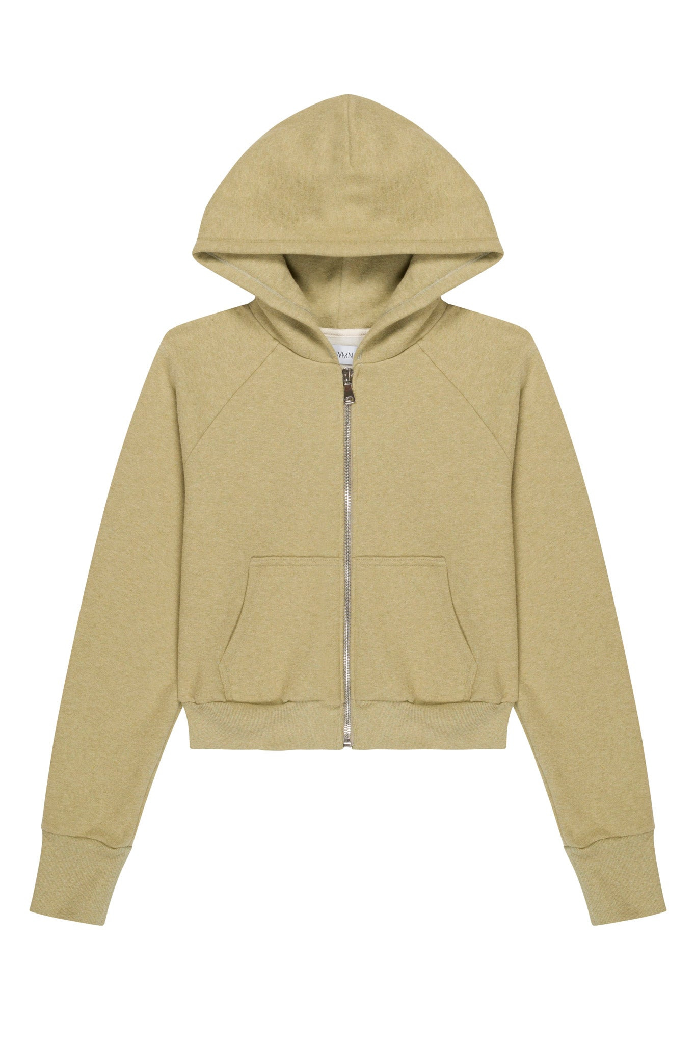 PISTACHIO MELANGE SHRUNKEN ZIP UP HOODIE - 4