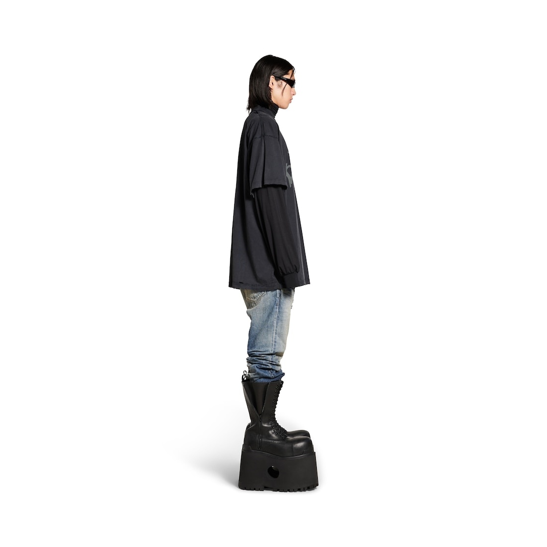 Men's 3b Liquefied T-shirt Oversized in Black/grey - 3