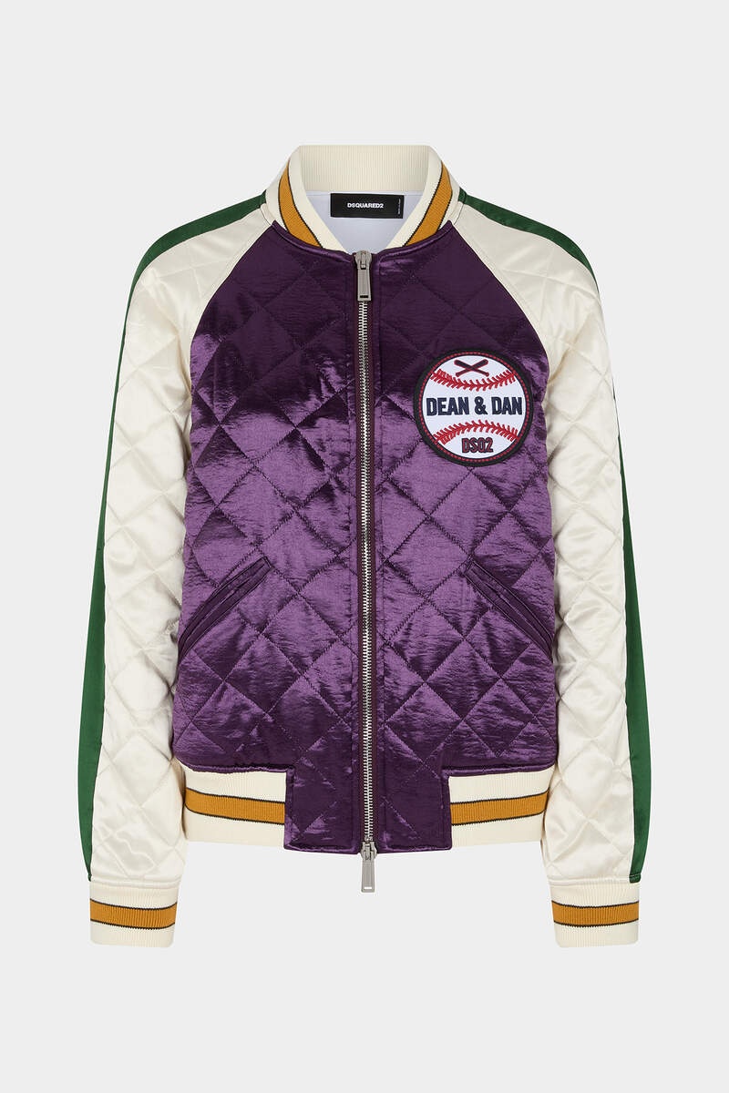VARSITY SATIN BOMBER JACKET - 6