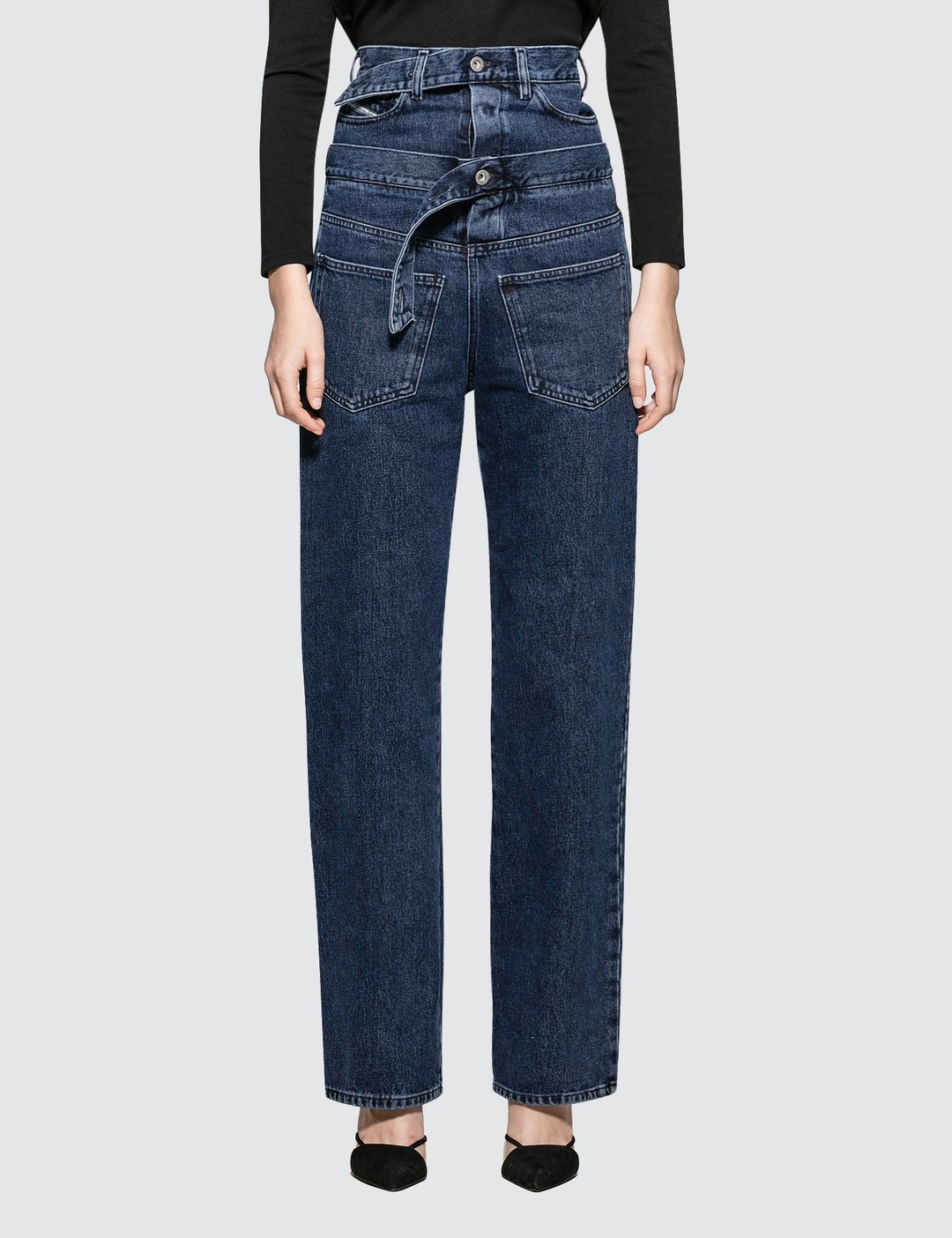 EMBEDDED BELT JEANS - 1