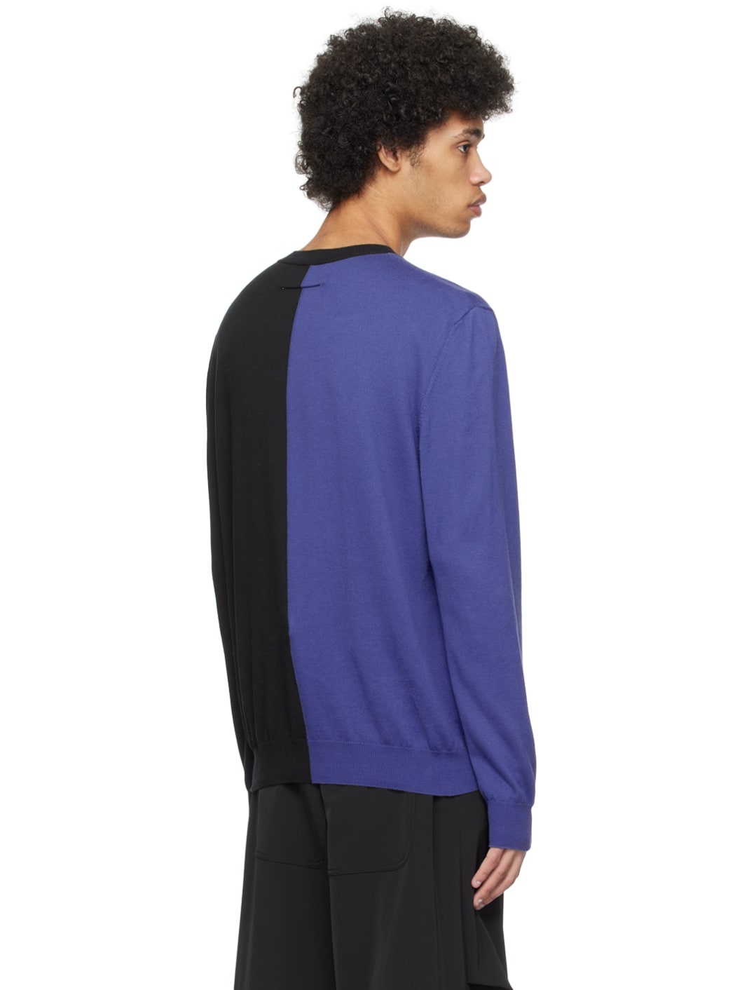 Black & Navy Two-Tone Sweater - 3
