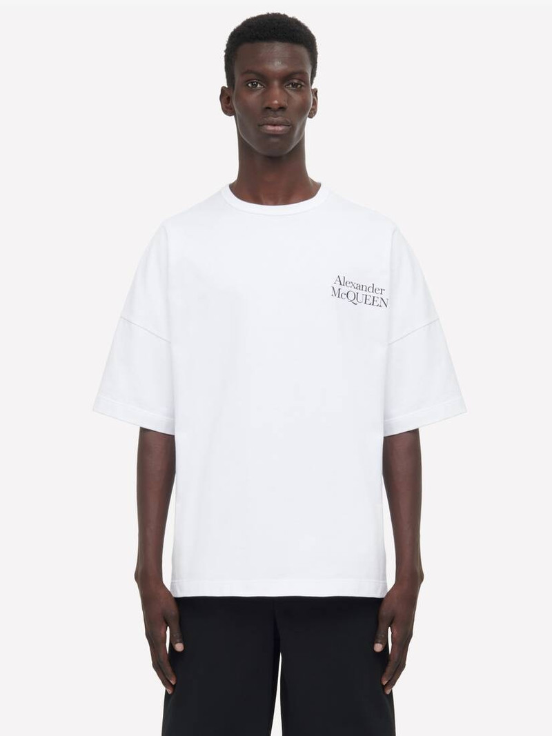 Alexander McQueen Men's Exploded Logo T-shirt in White outlook
