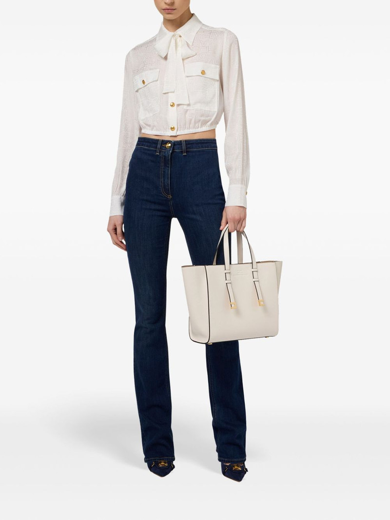 ELISABETTA FRANCHI cropped jacquard blouse outlook