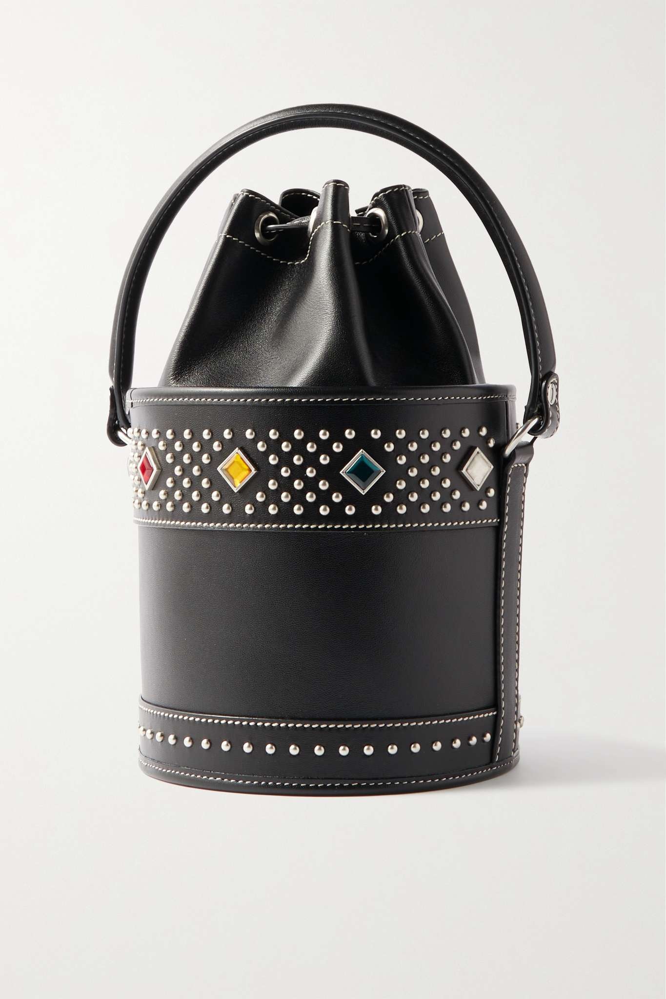 Bahia studded leather bucket bag - 3