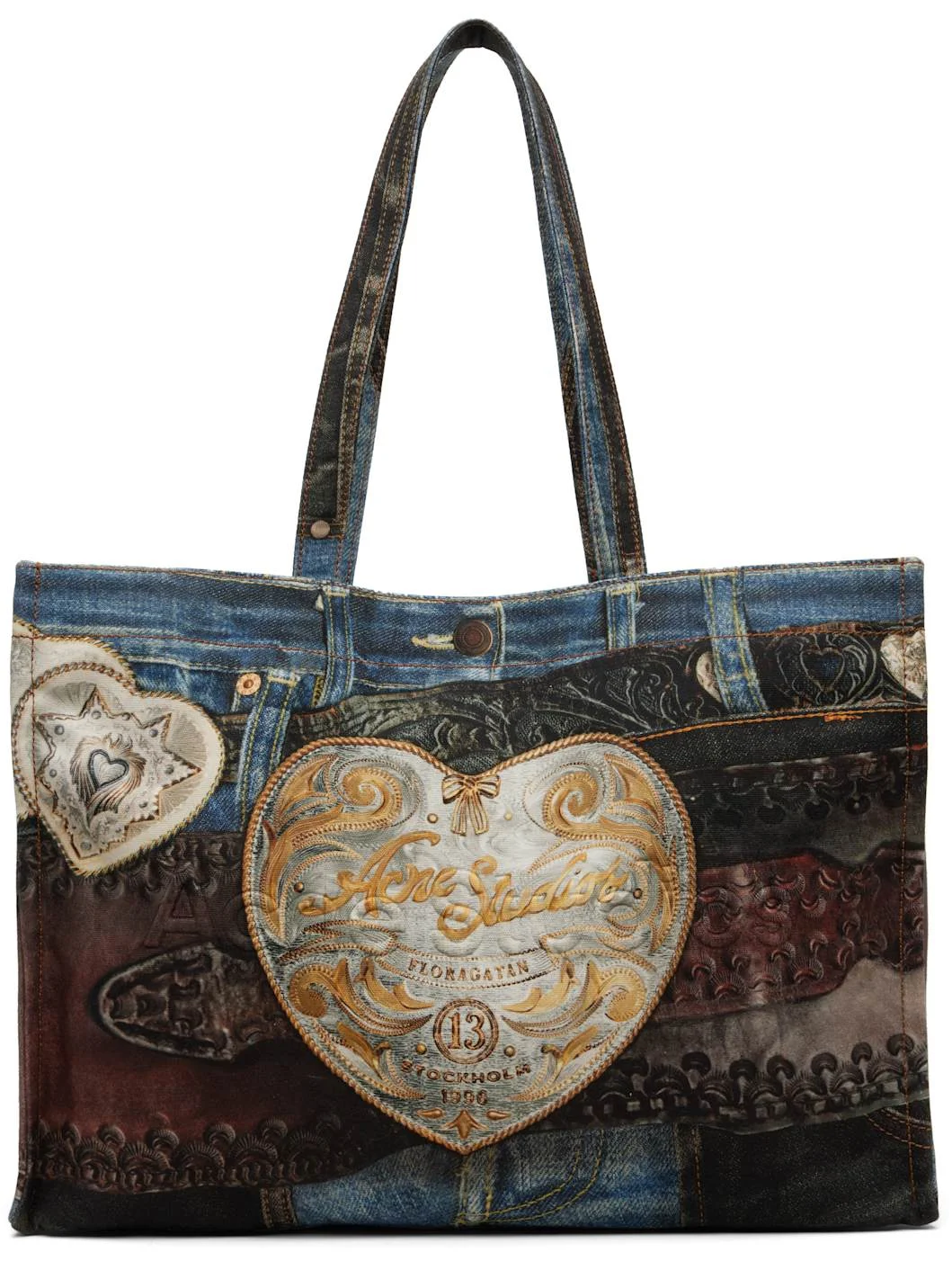 Blue Logo Shoulder Tote - 1