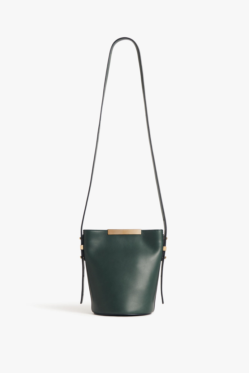 Mini Bucket Bag In Petrol Leather 6