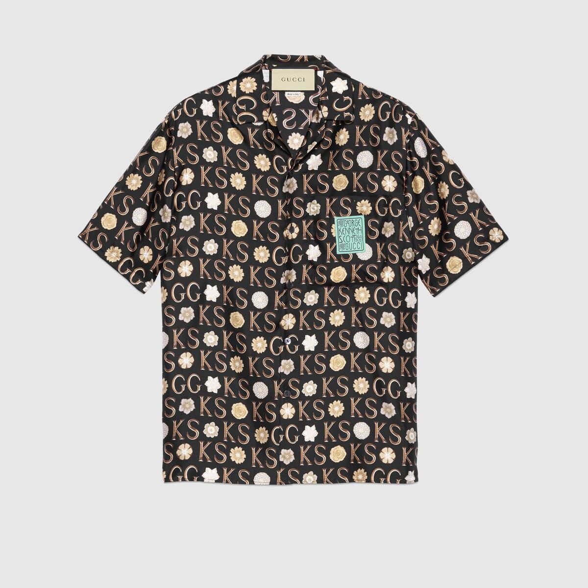 Ken Scott x Gucci print silk bowling shirt - 1