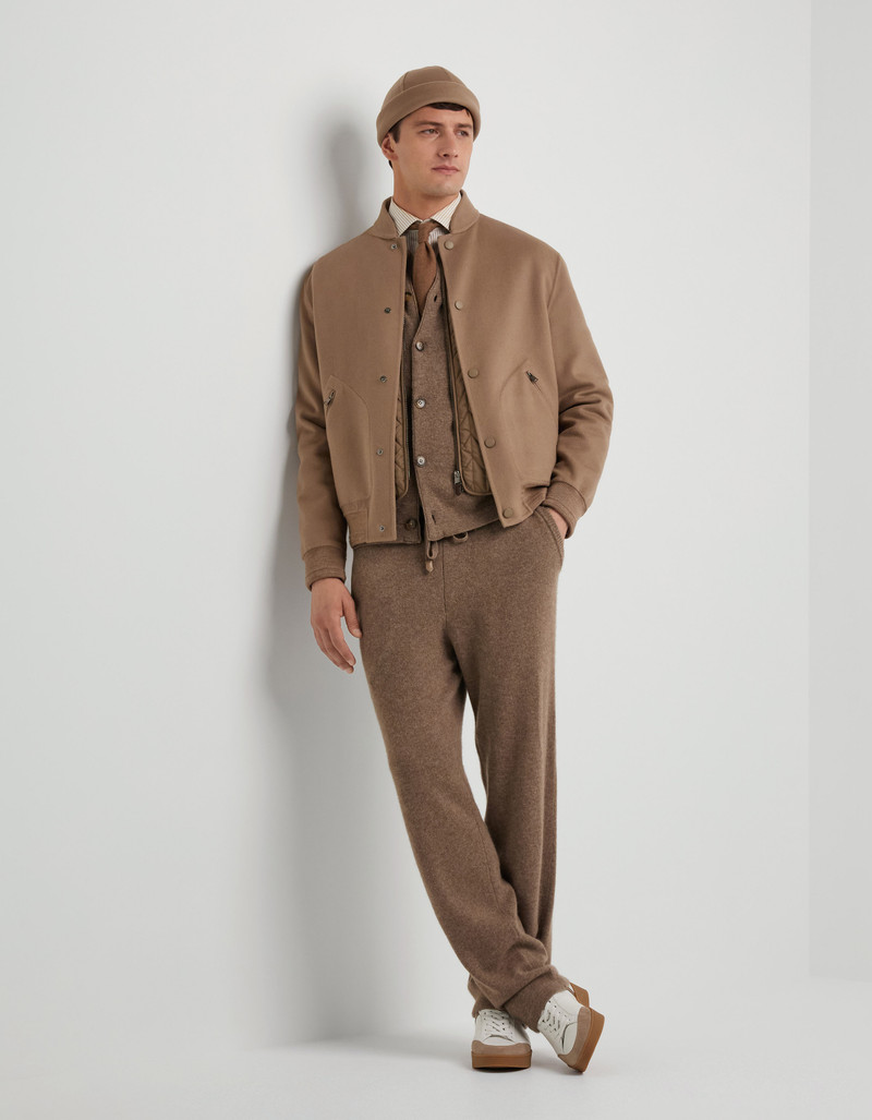 Canali BEIGE DOUBLE CASHMERE AND WOOL 3 IN 1 BOMBER JACKET outlook