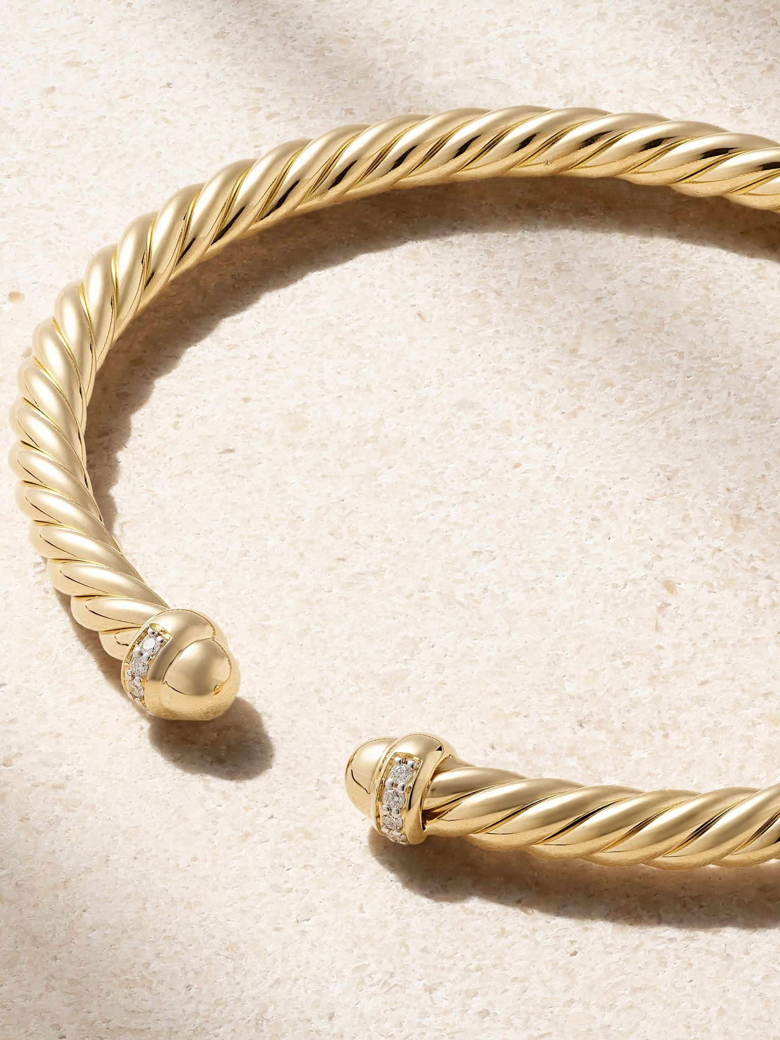 Modern Cable 18-karat gold diamond cuff Gold - 3