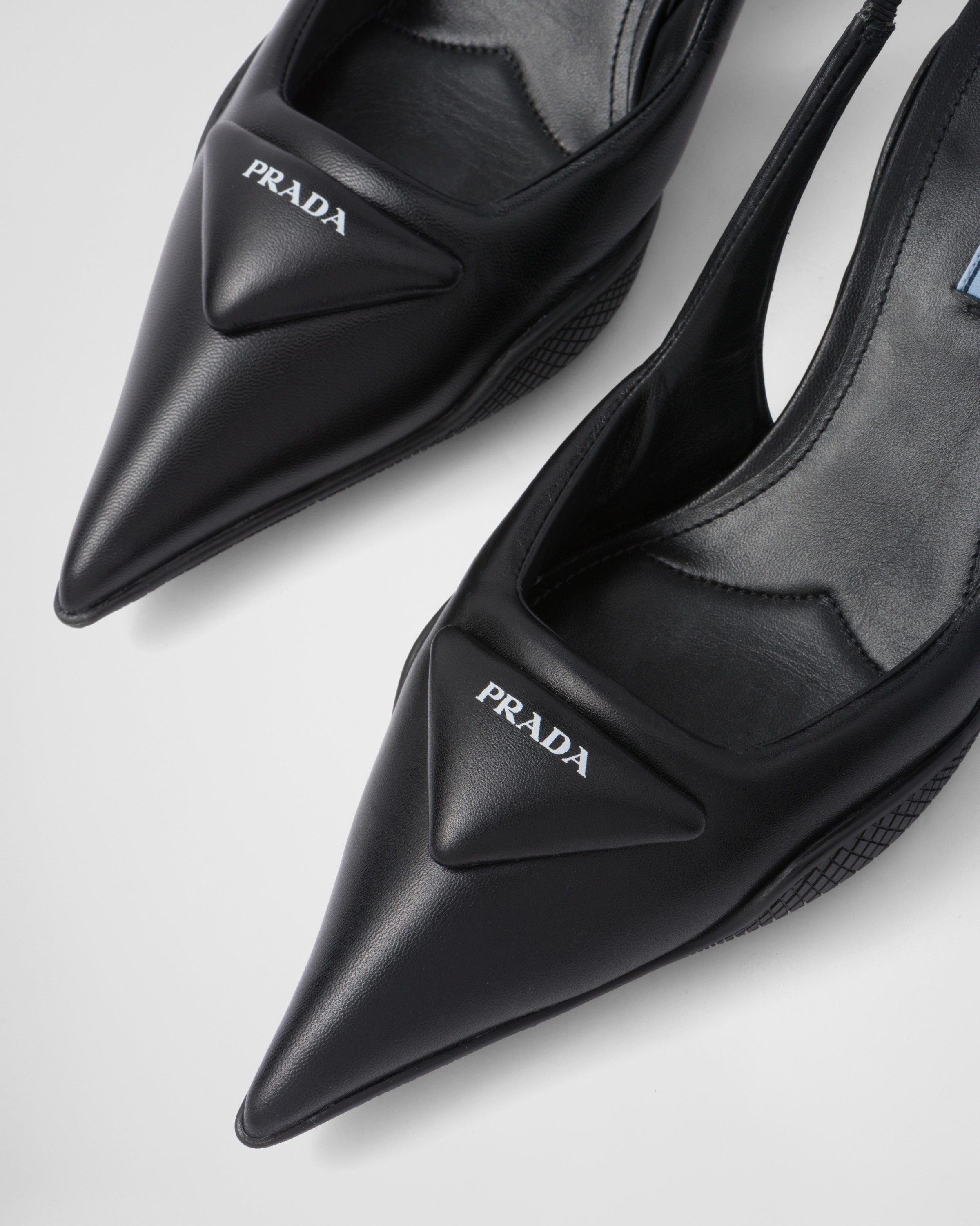 Soft padded leather slingback pumps - 6