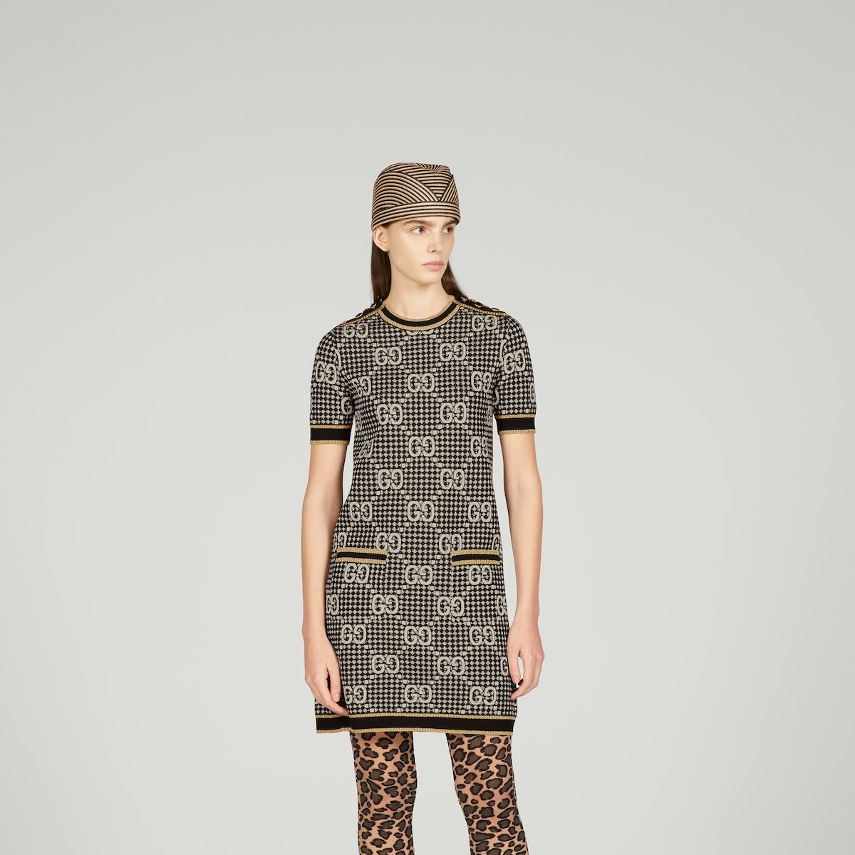 GG wool blend jacquard dress - 5