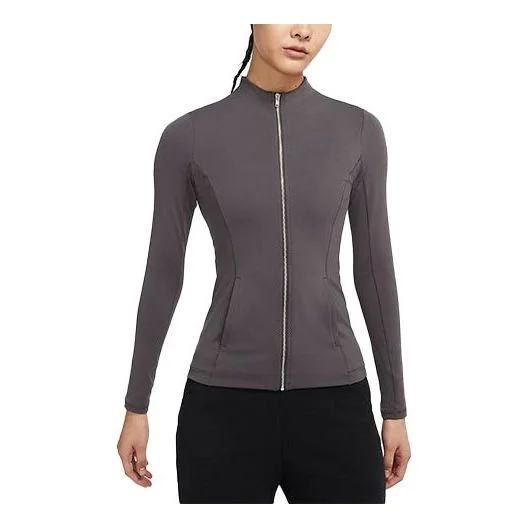 (WMNS) Nike Athleisure Casual Sports Breathable Stand Collar Jacket Gray DD5534-254 - 1