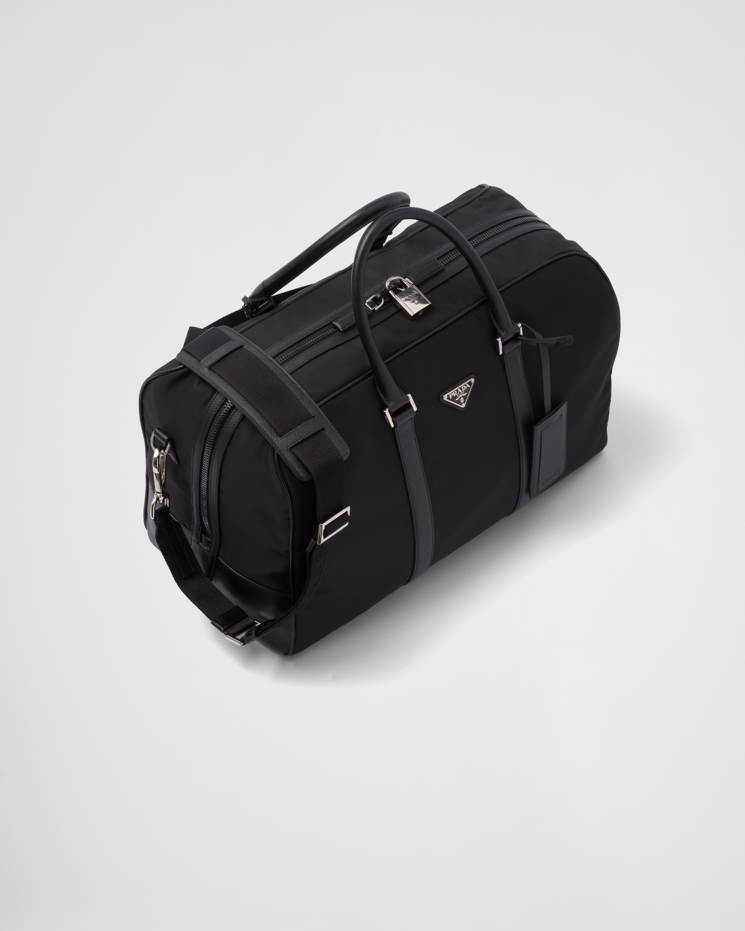 Re-Nylon and Saffiano leather duffel bag - 3