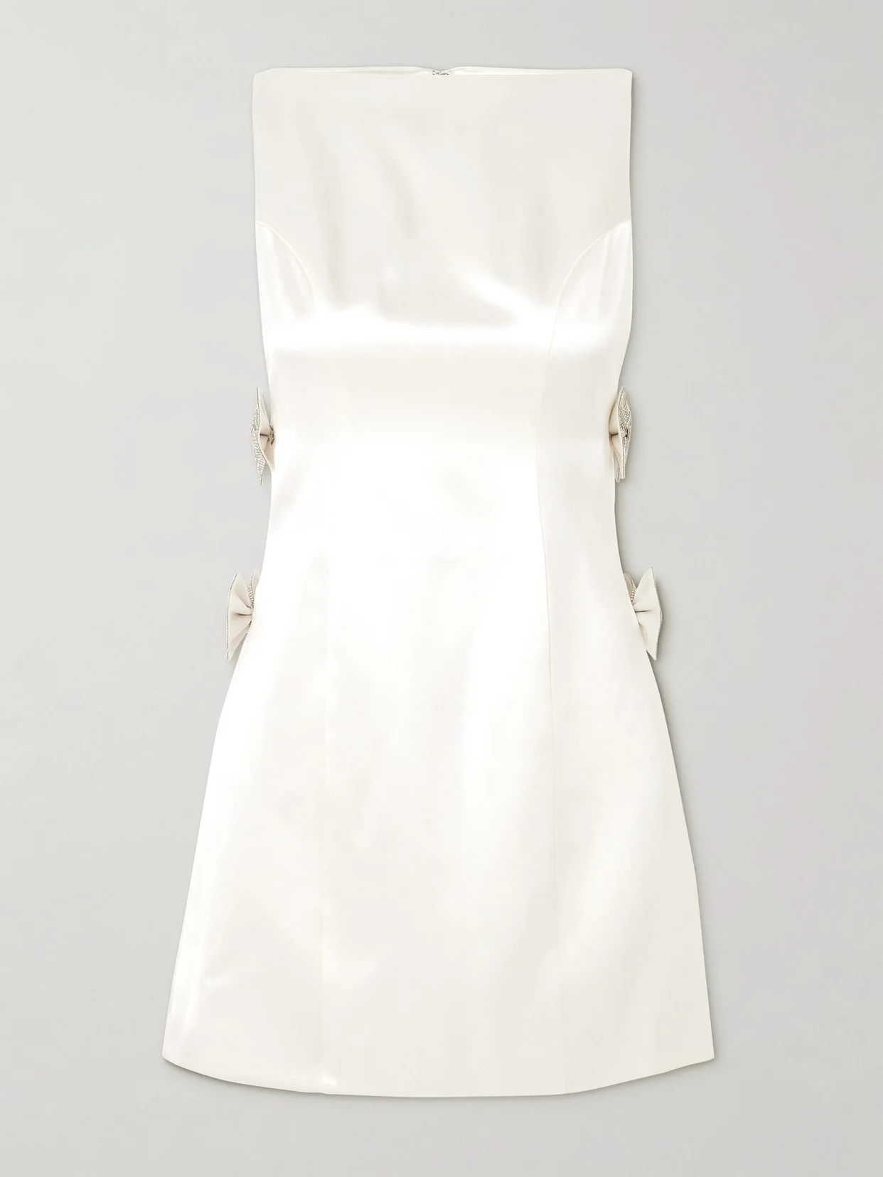 Nadine Bow And Crystal-embellished Cutout Satin Mini Dress - 1