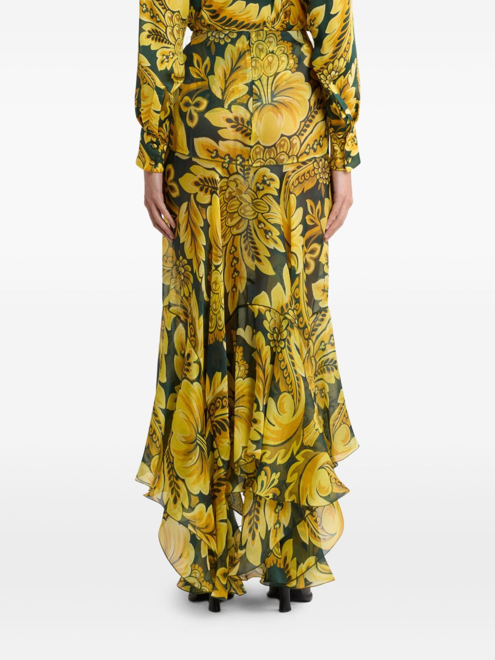 floral-print ruffled maxi skirt - 4