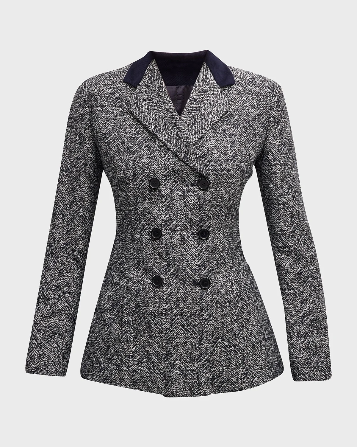 Heathered Double-Breasted Wool-Blend Blazer - 1