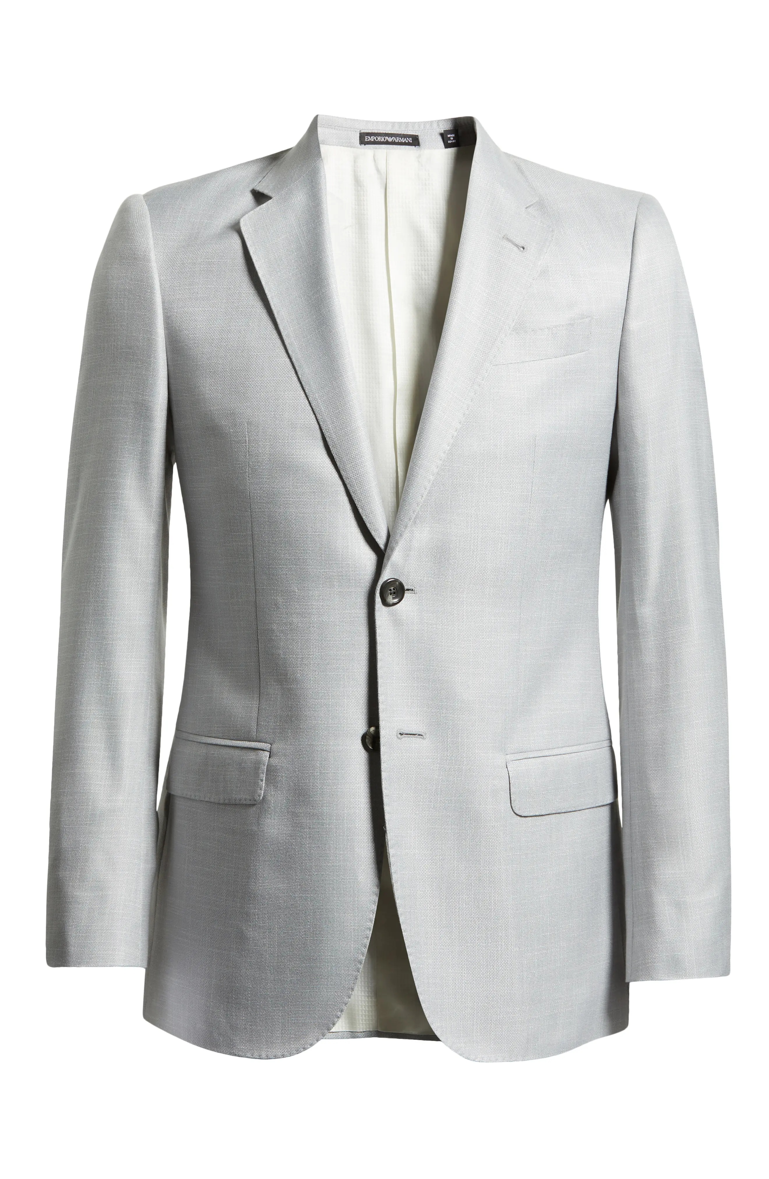 G Line Grey Slub Viscose & Silk Sport Coat - 1