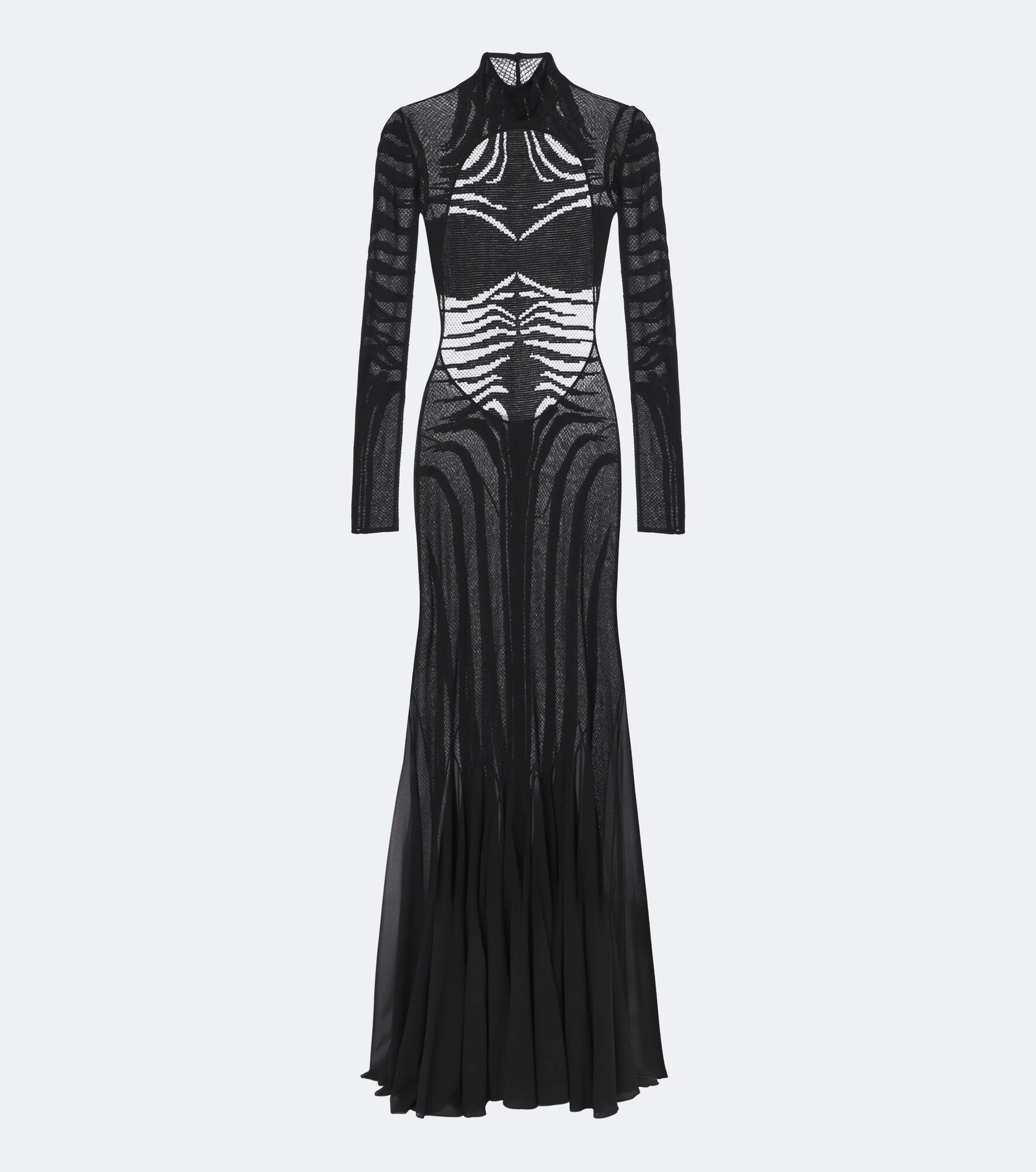 Trompe l'œil silk-blend gown - 1
