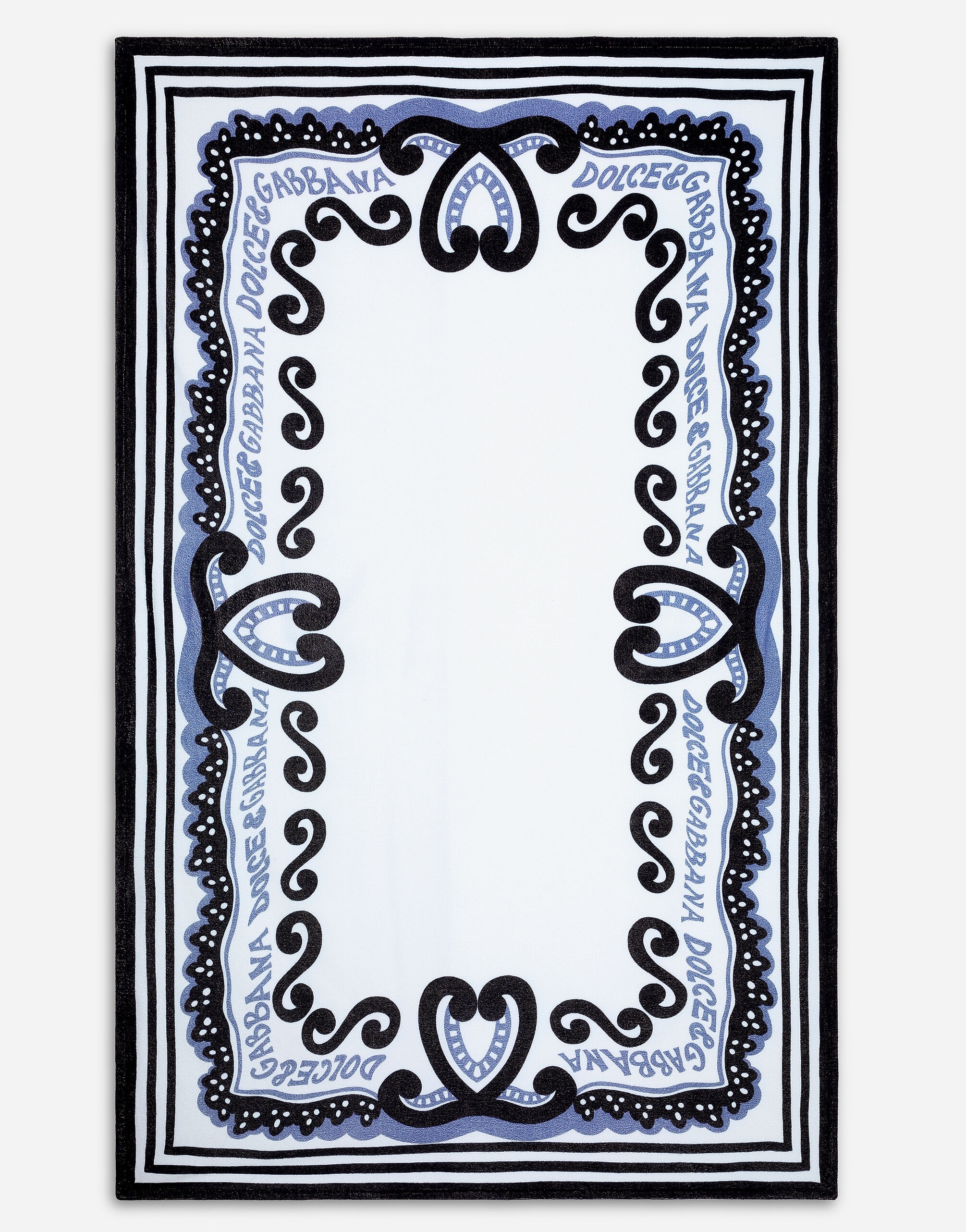 Marina-print cotton beach towel - 1
