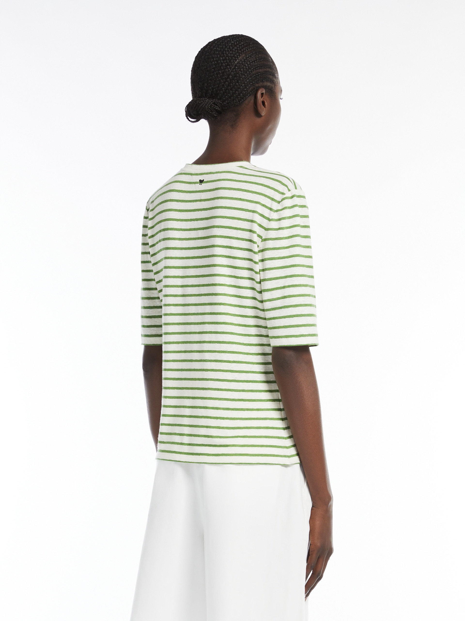 OPZIONE Stretch linen jersey T-shirt - 4